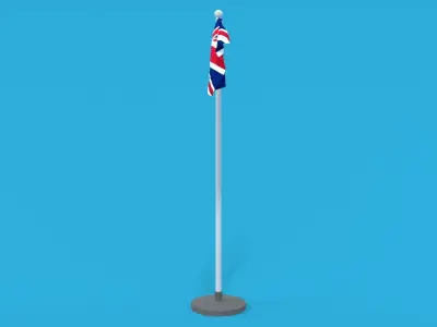 Low Poly Seamless Animated United Kingdom Flag Low-poly 3D model