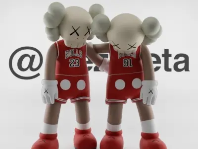 Kaws Chicago Bulls Along The Way Textured Low-poly 3D model