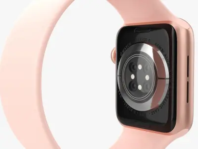 Apple Watch Series 6 silicone solo loop gold 3D model