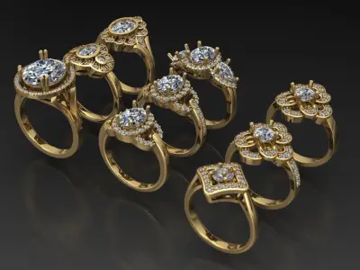 luxury rings 3D print model