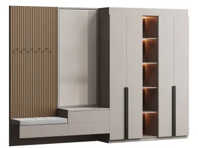 Hallway area with a minimalistic hanger 3 3D model