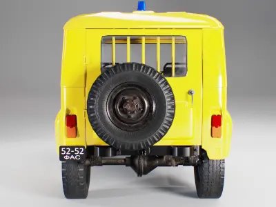 UAZ 3151 Police version  Low-poly 3D model