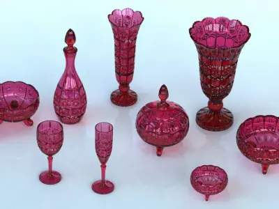 DECORE SET crystal glassware 3D print model