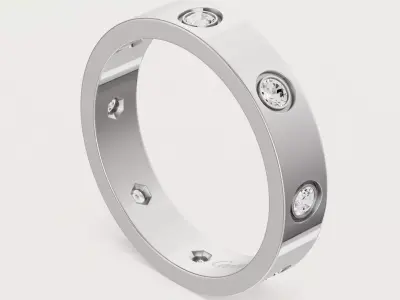 AMORE - RING - 8 DIAMONDS 3D print model
