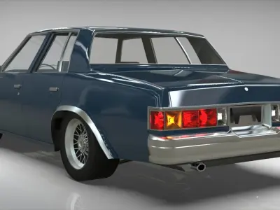 Chevrolet Malibu 1981 lowpoly  Low-poly 3D model