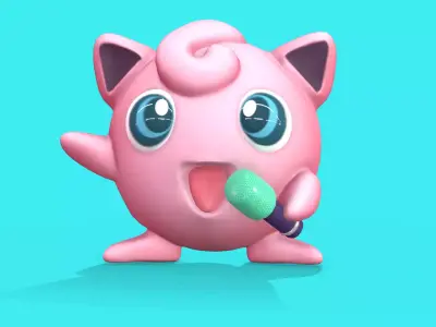 Pokemon Jigglypuff Low Poly 3D Model Free low-poly 3D model