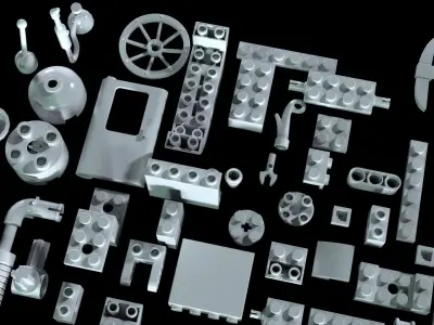 Lego Library  Models Bevels production style 3D model