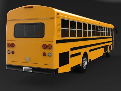 Thomas Saf-t-liner school bus Low-poly 3D model