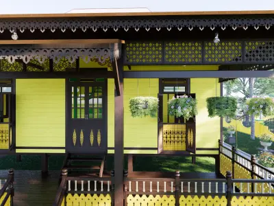 Limas Traditional House of Sambas West Borneo - Type 1 3D model