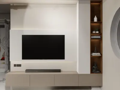 Monochrome Haven Modern Elegance in Minimalism 3D model