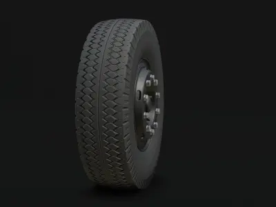 Wheel KAMAZ Free low-poly 3D model