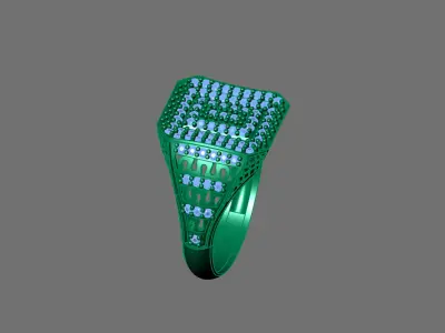 Gents Rings Diamond Men Ring STL 3DM 3D ready print model 3D print model