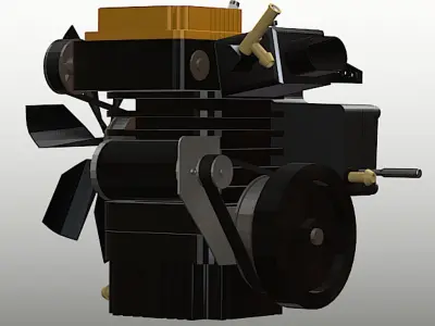 Toyan FS-S100A Four Stroke Model Engine - Mid Poly 3D Model Low-poly 3D model