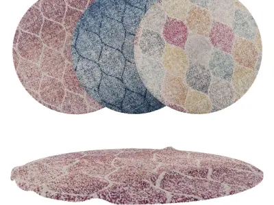 Round Rug Set 144 3D model