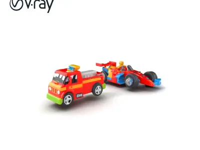 Vibrant Toy Cars Interactive Model Pack Low-poly 3D model