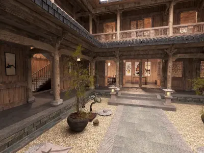  Chinese style courtyard  3D model