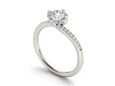 Solitaire ring model 3D print model