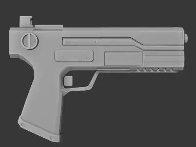 Low Poly Sci-Fi Laser Gun Free low-poly 3D model