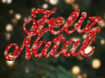 Feliz Natal - 3D Printable text In Portuguese - 3D model 3D print model