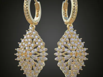 Earring 3D model 3D printable model 0105-10 Free 3D print model
