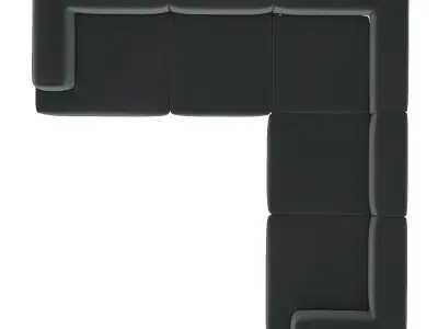 Darren Sectional Set-Smokescreen 3D model