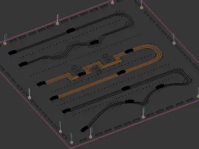 Car test drive route 3D model