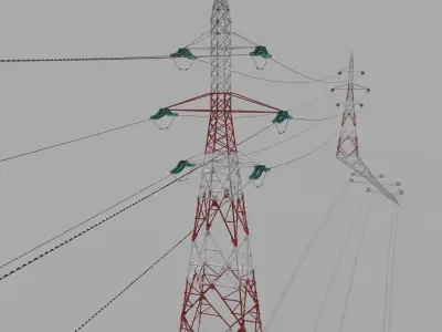 Electricity Pole 32 Low-poly 3D model