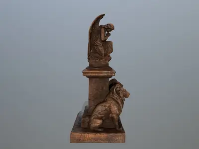 statue 4 of angel Low-poly 3D model