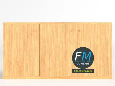 Wooden sideboard 1 3D model