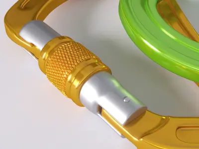 Carabiner two metal carabiners Free 3D model