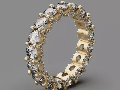 Lux  ring  printable gold jewelry printable 3D model 3D print model