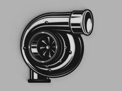 Turbocharger Turbo Car Logo Coaster 3D print model
