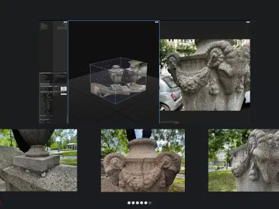 Photogrammetry model Column and optimized LP Free low-poly 3D model
