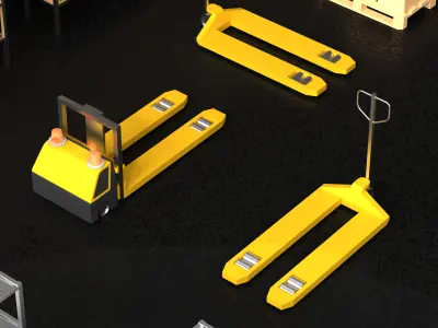 Warehouse asset pack lowpoly isometric  3D model