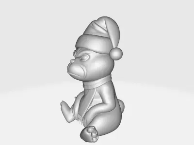 Grinch Christmas Figurine Holiday Grinch Decor Santa Hat Grinch 3D print model