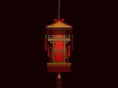 Chinese palace lantern 3D model 20