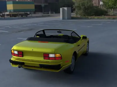 Porsche 944 Cabriolet w interior top down HDRI 3D model