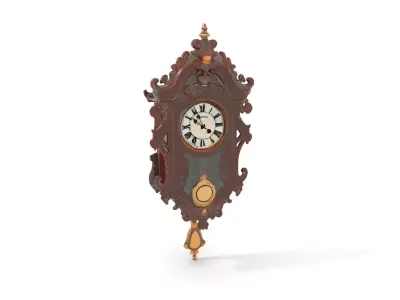 Ornate Wooden Clock model pack Low-poly 3D model