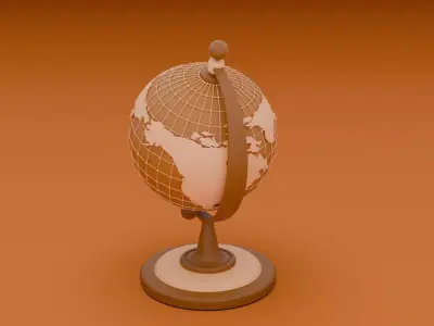 Vintage Globe 3D Model 3D model