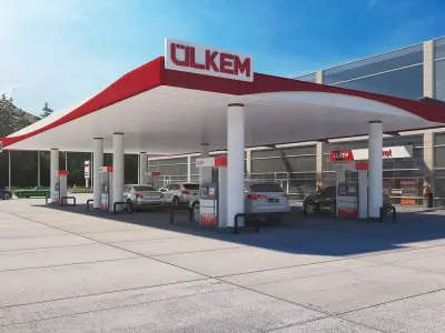 Realistic Gas Station 3D Model 3D model