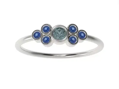 Its Basel ring with Round cut diamond 3D print model