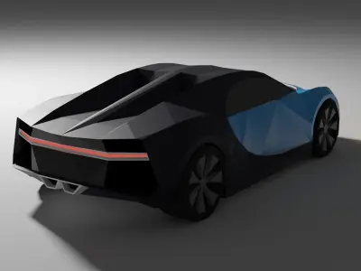 Low Poly Bugatti Chiron Low-poly 3D model