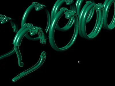 Snake rings and earring 3D print model