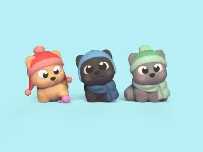 Winter Cats 3D print model