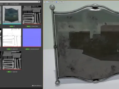 Wall Mirror  - game ready  Low-poly 3D model