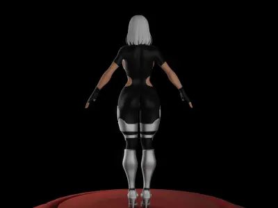 Sci fi  Thicc Slim Girl Game Ready Low-poly 3d Model  Free low-poly 3D model