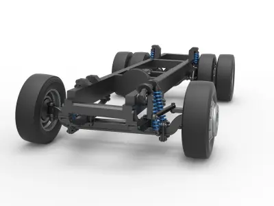 Chassis of Big Rig Racing Semi truck Scale 1 to 25 3D print model