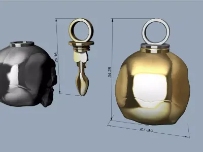 skull spoon pendant - Colgante cuchara calavera 3D print model