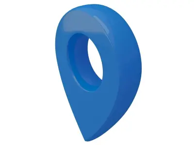 3D Map Pointer sky blue 3D model