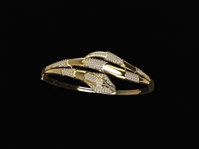  new gold braclet ring 3D print model